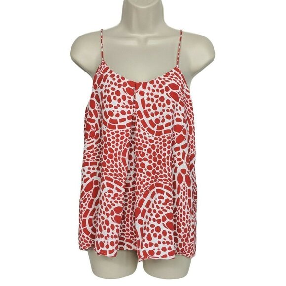 Southern Frock Tank Top Red White Geometric Small - Picture 1 of 5